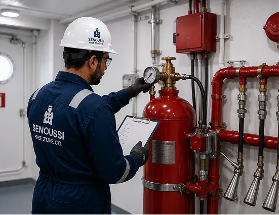 Fixed dry powder fire suppression system cylinders