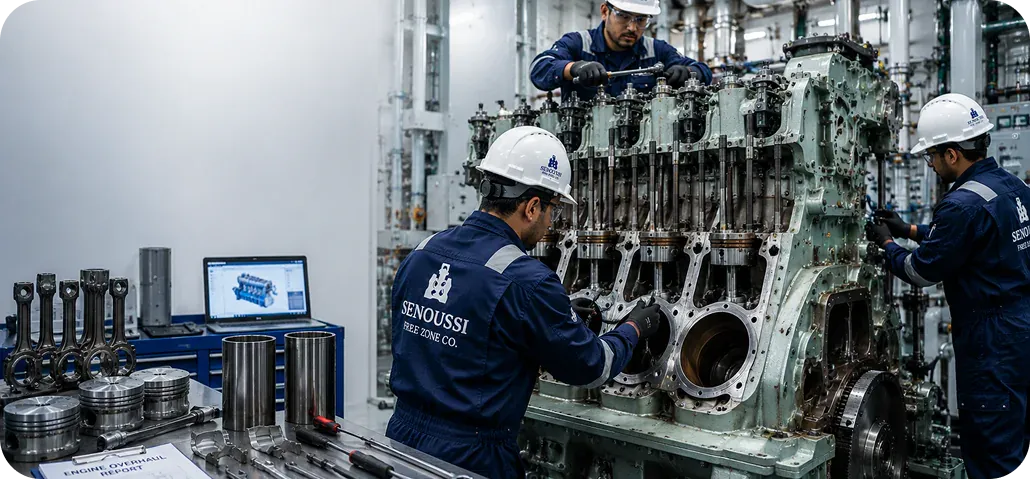 Marine technical services on a ship