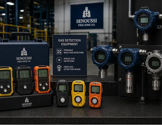 Worker holding a portable multi-gas detector
